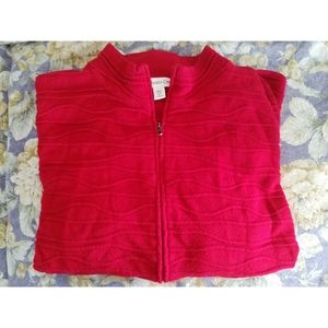 🆕️Coldwater Creek Red Zipper Sweater Cardigan